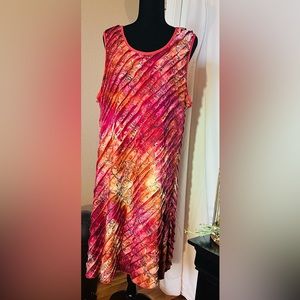 Women’s business casual dress, CJ Banks, 2xL, orange/red